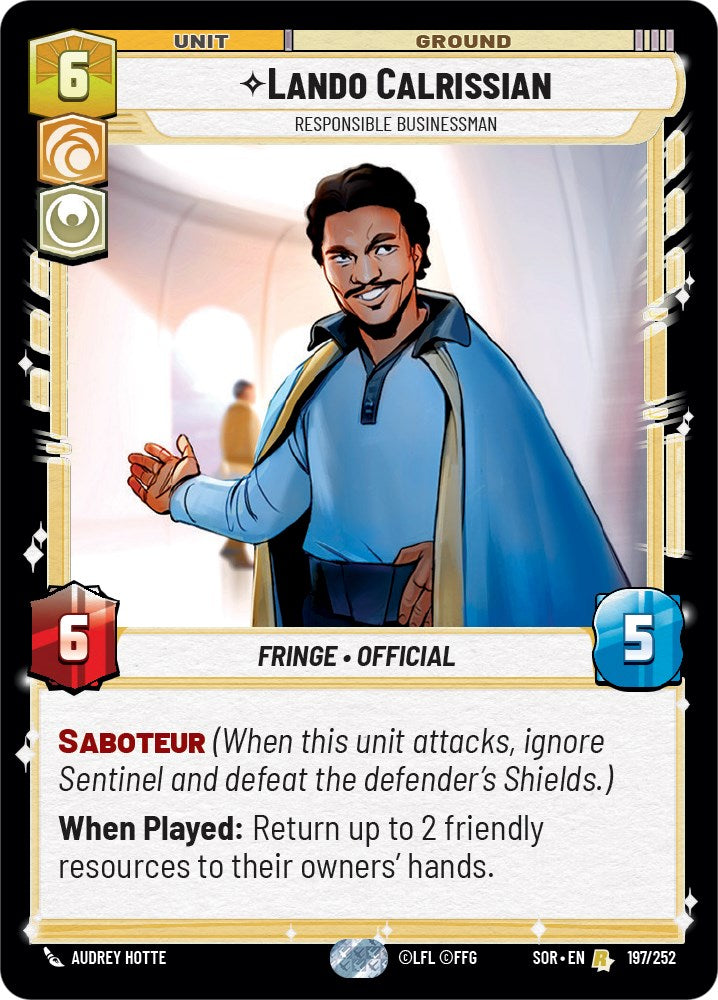 Lando Calrissian - Responsible Businessman (197/252) [Spark of Rebellion] | Fandemonia Ltd