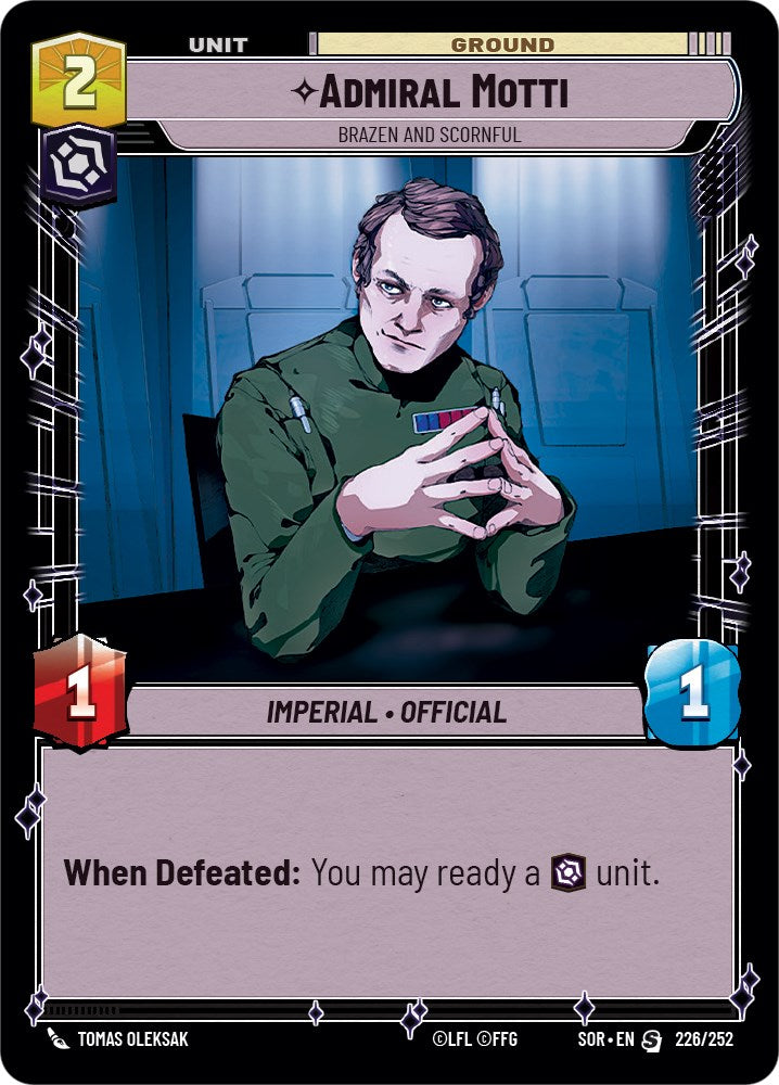Admiral Motti - Brazen and Scornful (226/252) [Spark of Rebellion] | Fandemonia Ltd