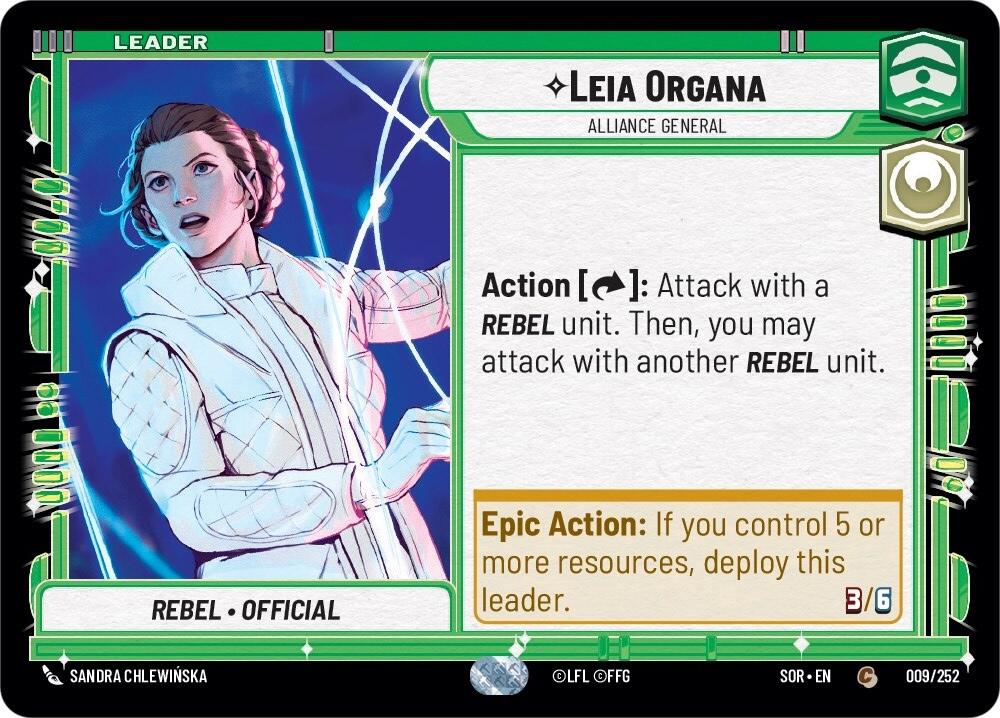 Leia Organa - Alliance General (009/252) [Spark of Rebellion] | Fandemonia Ltd