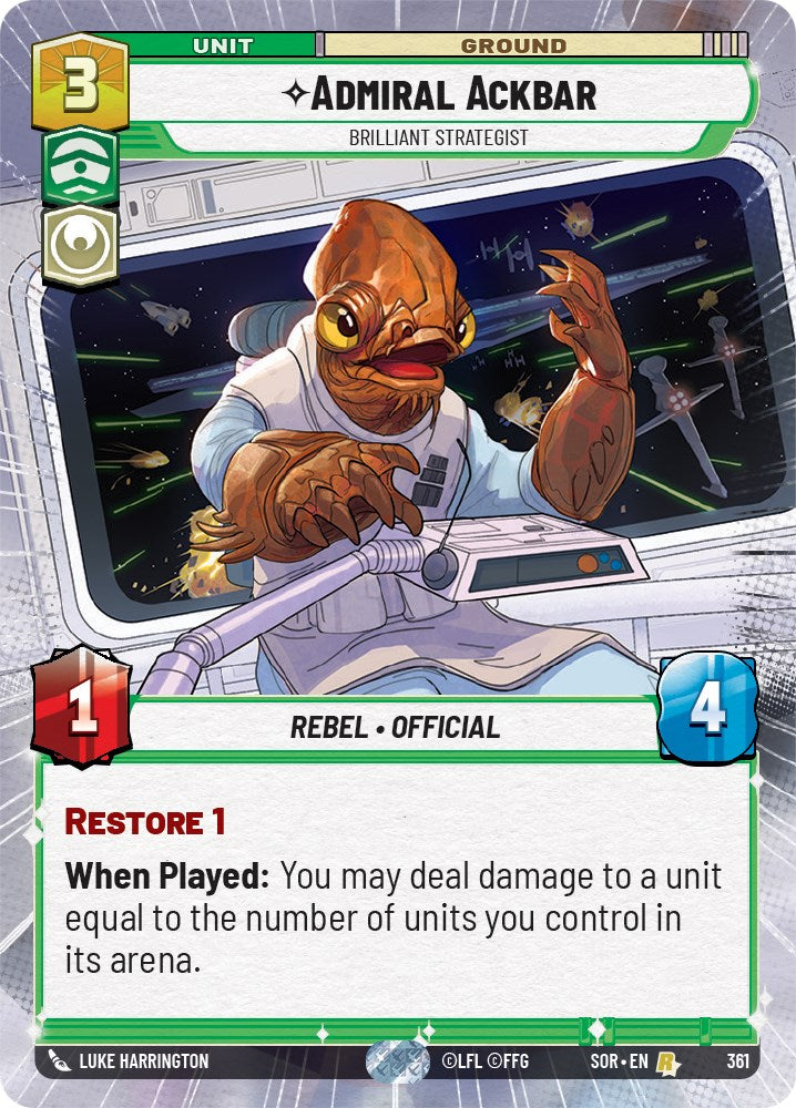 Admiral Ackbar - Brilliant Strategist (Hyperspace) (361) [Spark of Rebellion] | Fandemonia Ltd