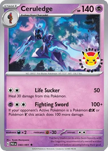 Ceruledge (040/091) (Pokemon Day 2024)(Cosmos Holo) [Scarlet & Violet: Black Star Promos] | Fandemonia Ltd