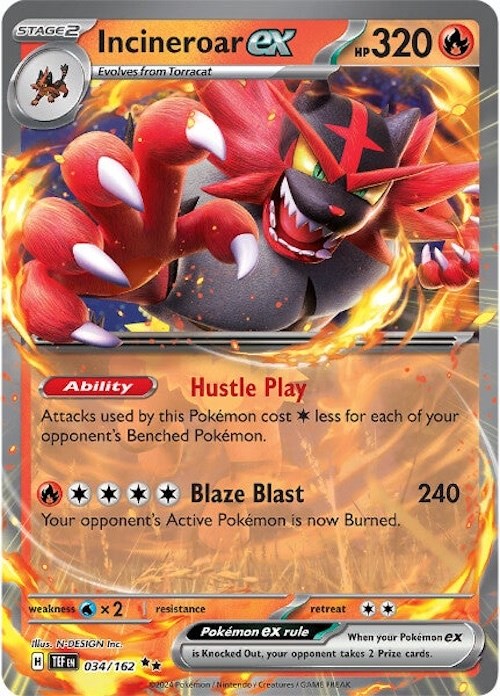 Incineroar ex (034/162) [Scarlet & Violet: Temporal Forces] | Fandemonia Ltd