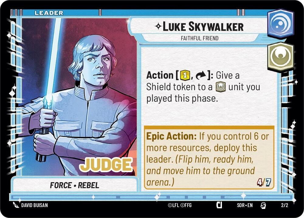 Luke Skywalker - Faithful Friend (3/002) (Judge Promo) (002/002) [Spark of Rebellion Promos] | Fandemonia Ltd