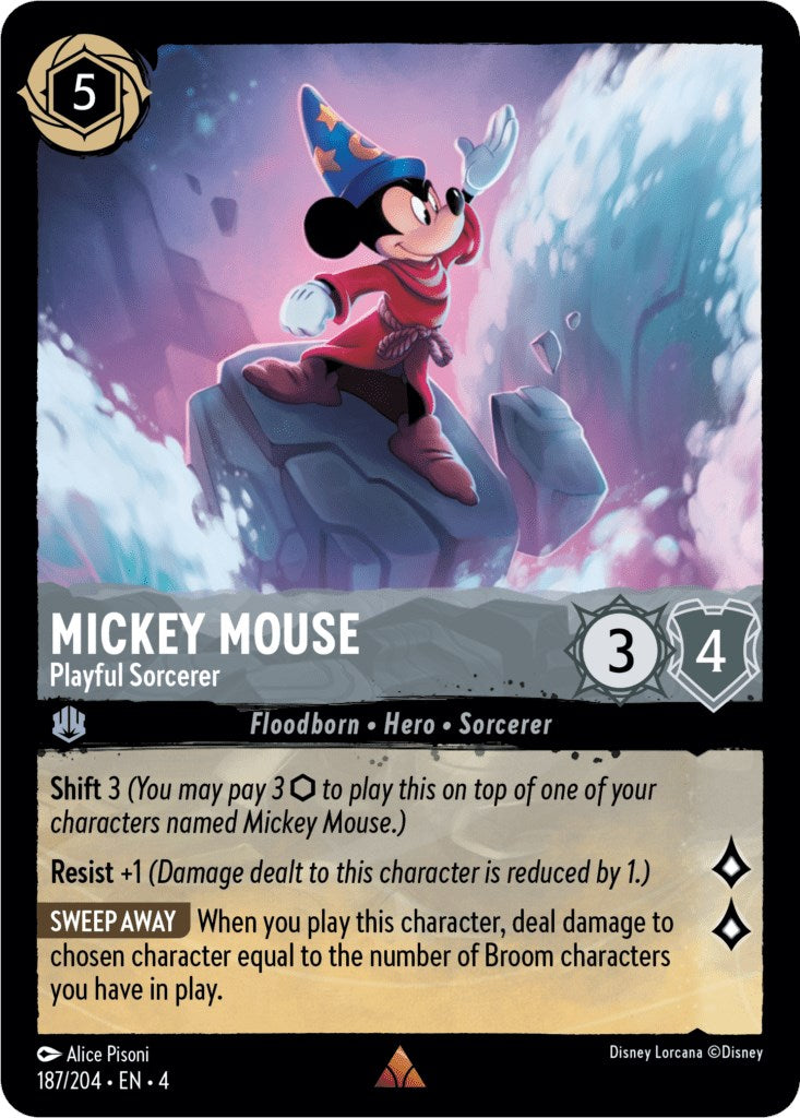 Mickey Mouse - Playful Sorcerer (187/204) (187/204) [Ursula's Return] | Fandemonia Ltd