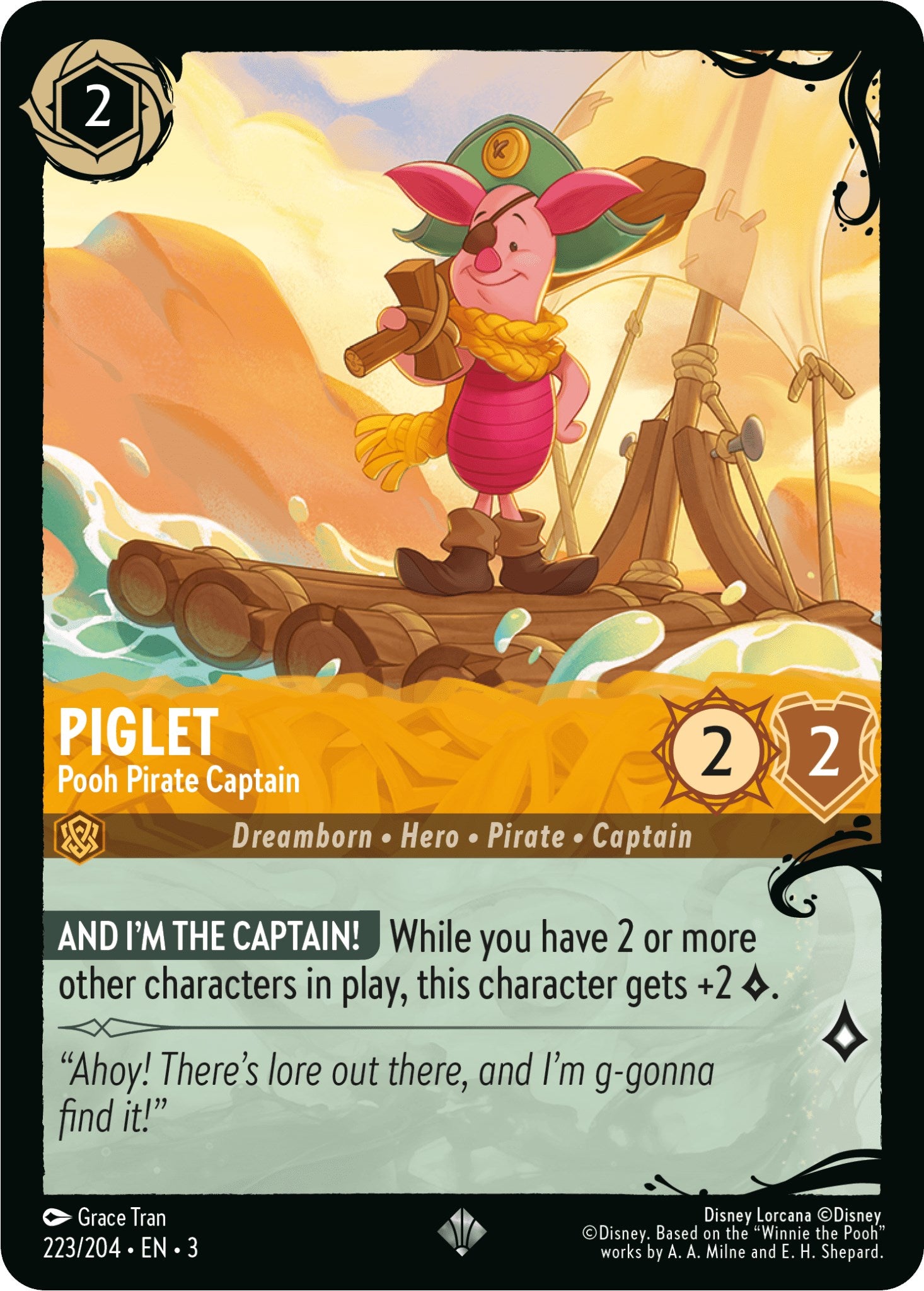 Piglet - Pooh Pirate Captain (223/204) [Ursula's Return] | Fandemonia Ltd