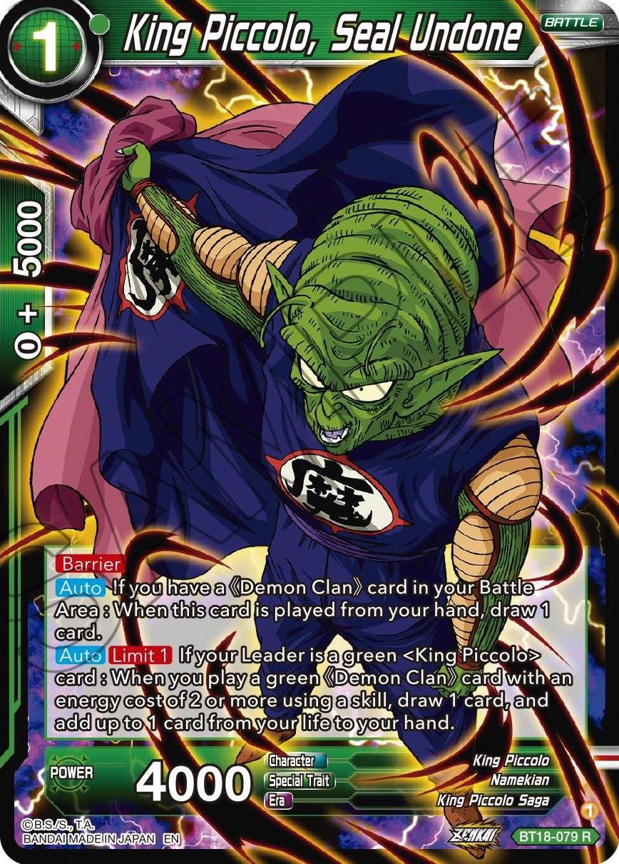 King Piccolo, Seal Undone (BT18-079) [Dawn of the Z-Legends] | Fandemonia Ltd
