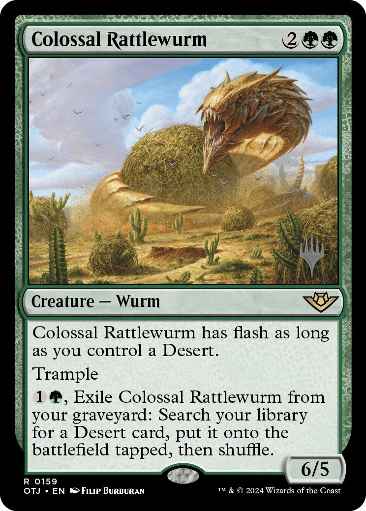 Colossal Rattlewurm (Promo Pack) [Outlaws of Thunder Junction Promos] | Fandemonia Ltd