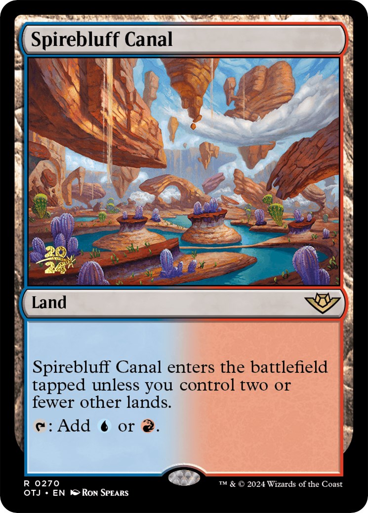 Spirebluff Canal (OTJ) [Outlaws of Thunder Junction Prerelease Promos] | Fandemonia Ltd