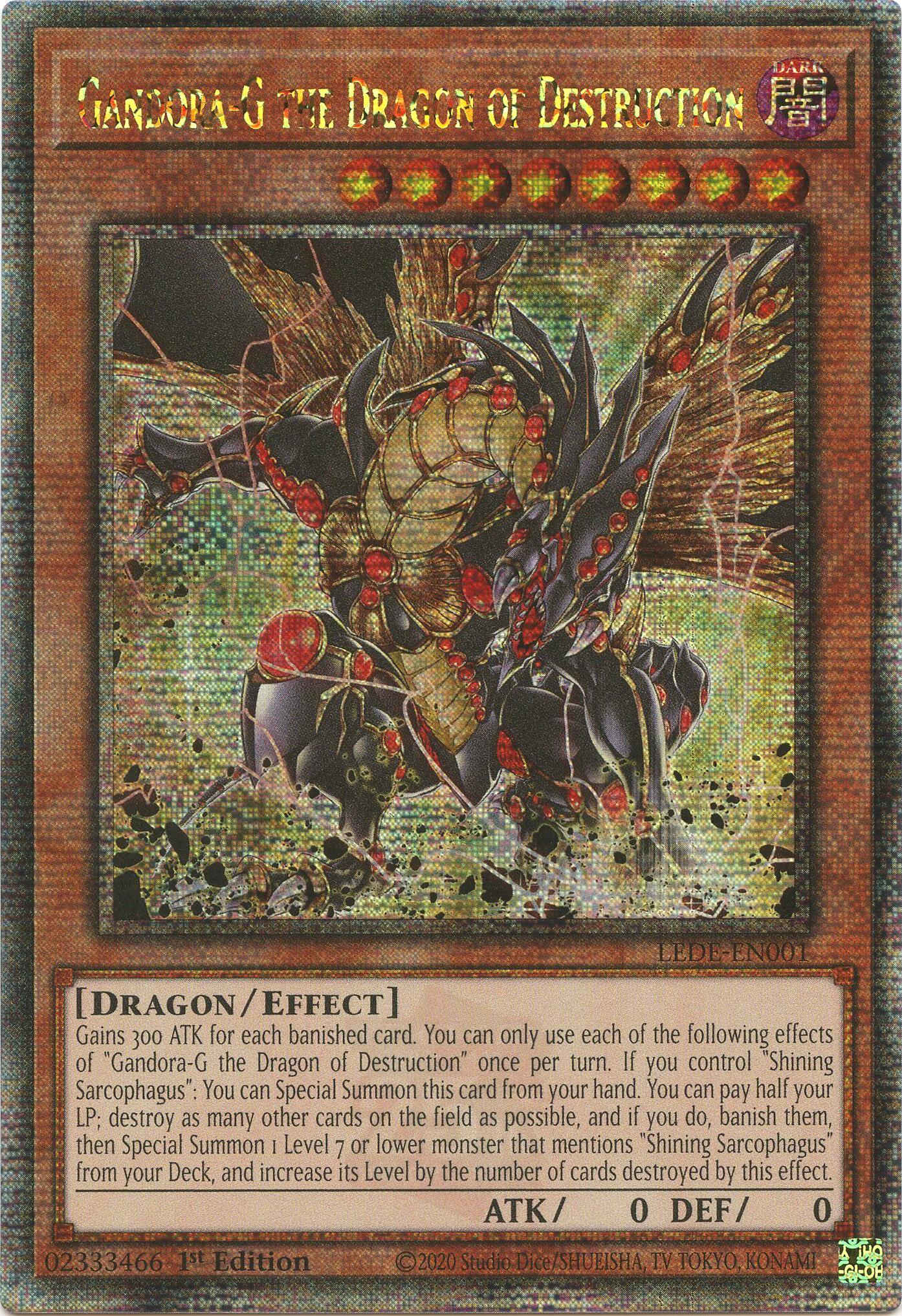 Gandora-G the Dragon of Destruction [LEDE-EN001] Quarter Century Secret Rare | Fandemonia Ltd