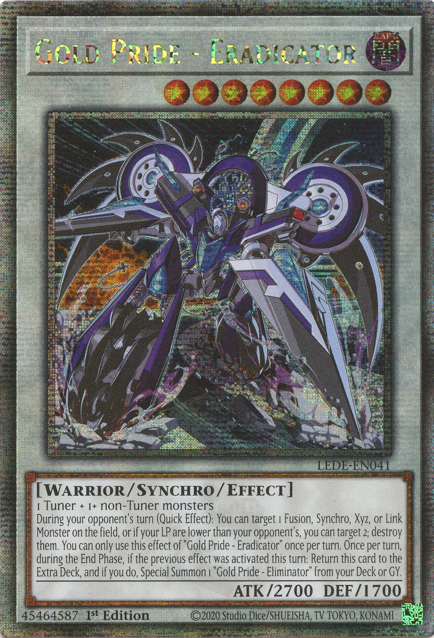 Gold Pride - Eradicator (Quarter Century Secret Rare) [LEDE-EN041] Quarter Century Secret Rare | Fandemonia Ltd