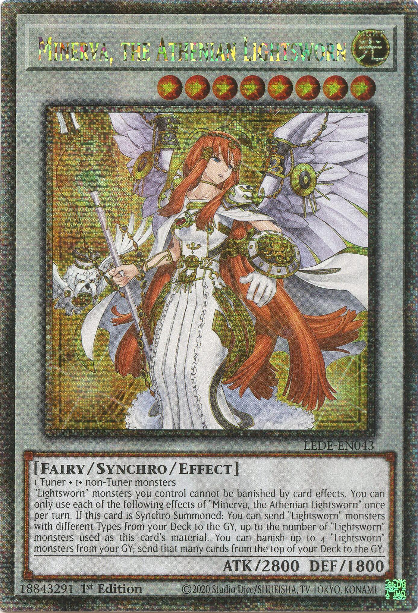 Minerva, the Athenian Lightsworn (Quarter Century Secret Rare) [LEDE-EN043] Quarter Century Secret Rare | Fandemonia Ltd