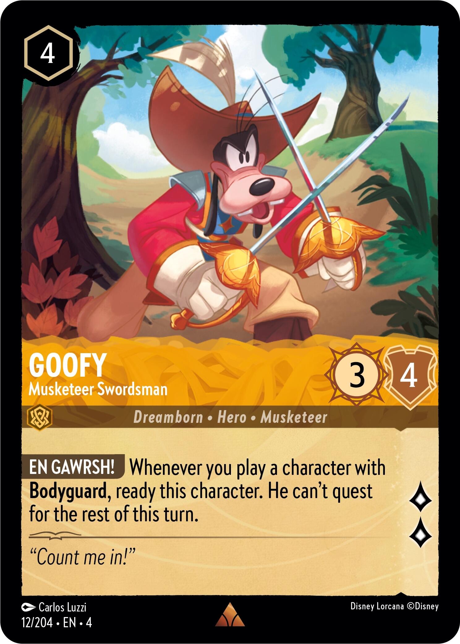 Goofy - Musketeer Swordsman (12/204) [Ursula's Return] | Fandemonia Ltd