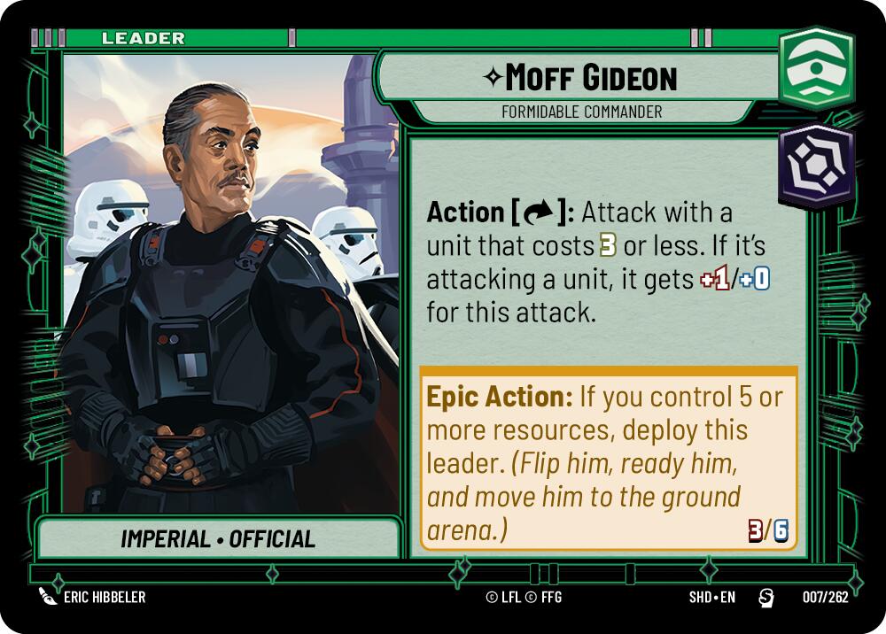 Moff Gideon - Formidable Commander (007/262) (007/262) [Shadows of the Galaxy] | Fandemonia Ltd