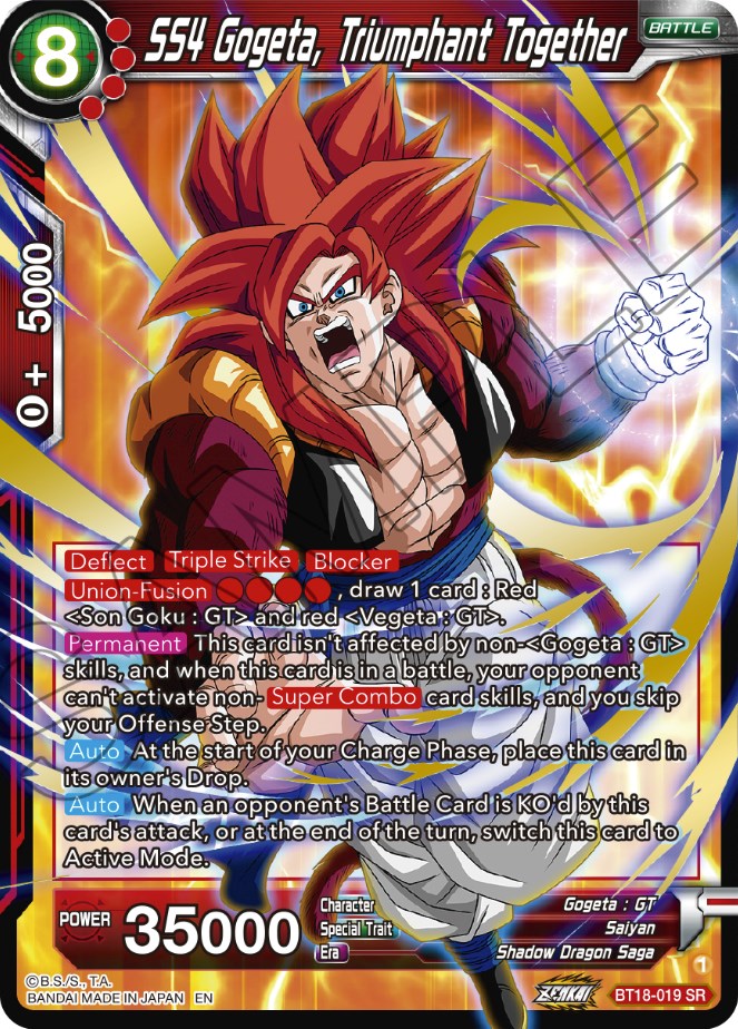 SS4 Gogeta, Triumphant Together (BT18-019) [Dawn of the Z-Legends] | Fandemonia Ltd