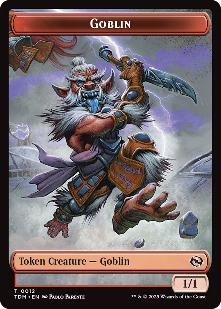 Goblin // Warrior Double-Sided Token [Tarkir: Dragonstorm Tokens] | Fandemonia Ltd