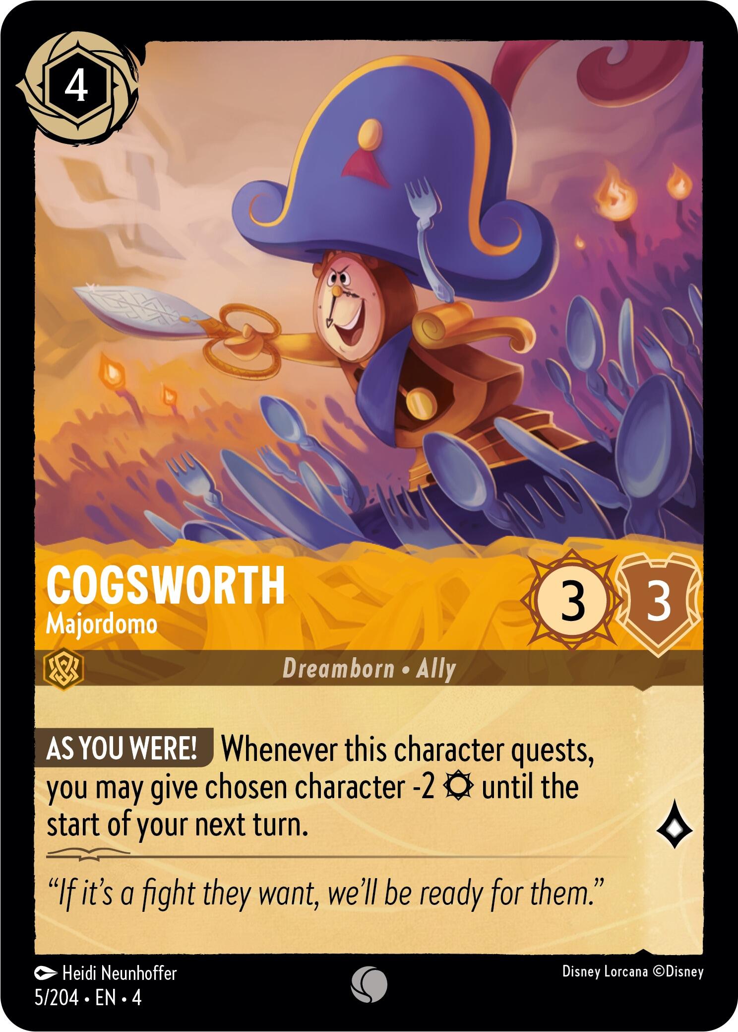 Cogsworth - Majordomo (5/204) [Ursula's Return] | Fandemonia Ltd