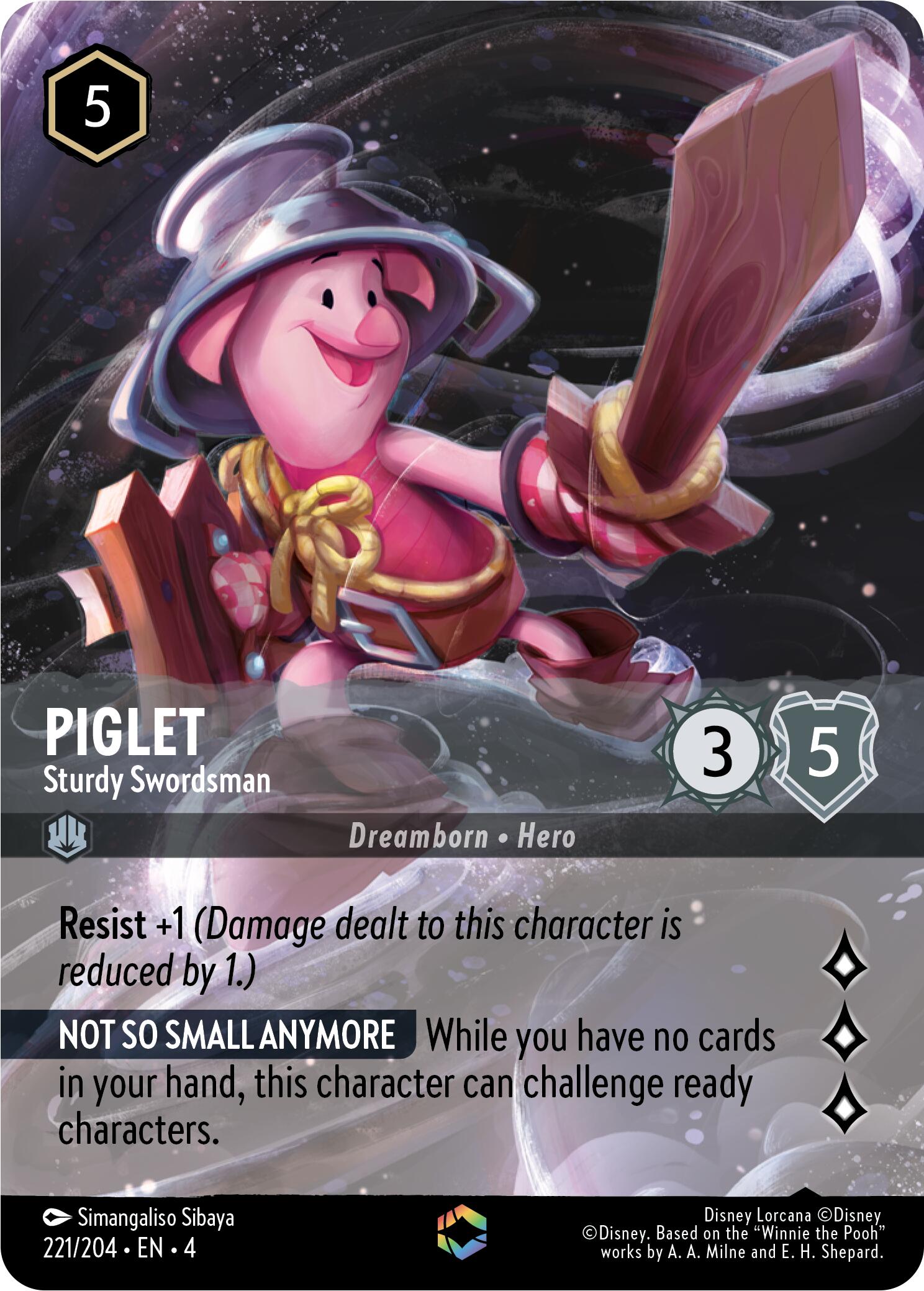 Piglet - Sturdy Swordsman (Enchanted) (221/204) [Ursula's Return] | Fandemonia Ltd