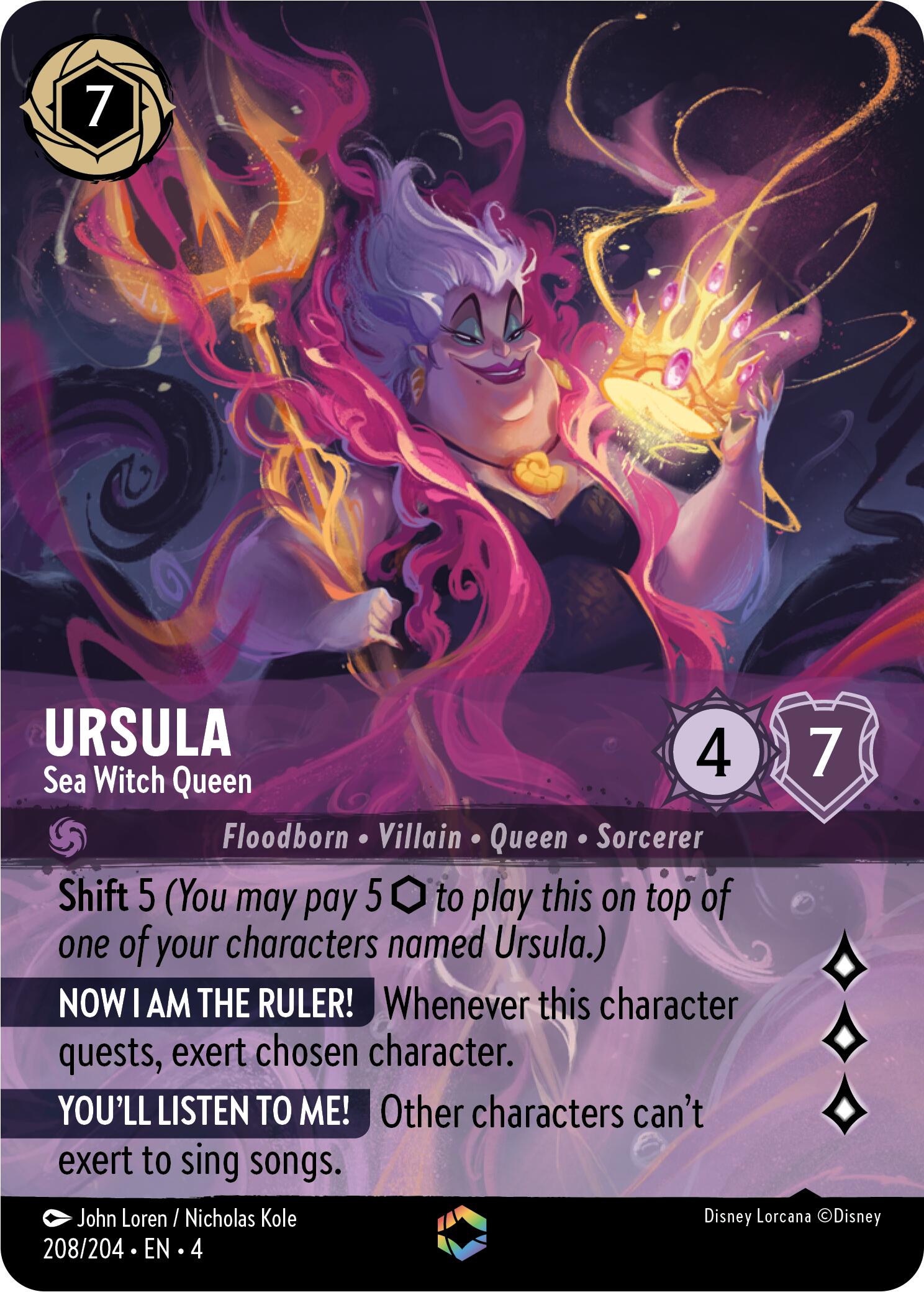 Ursula - Sea Witch Queen (Enchanted) (208/204) [Ursula's Return] | Fandemonia Ltd