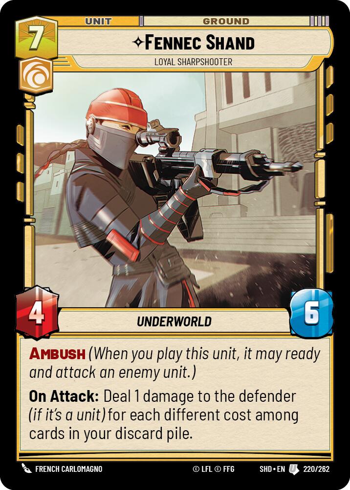 Fennec Shand - Loyal Sharpshooter (220/262) (220/262) [Shadows of the Galaxy] | Fandemonia Ltd