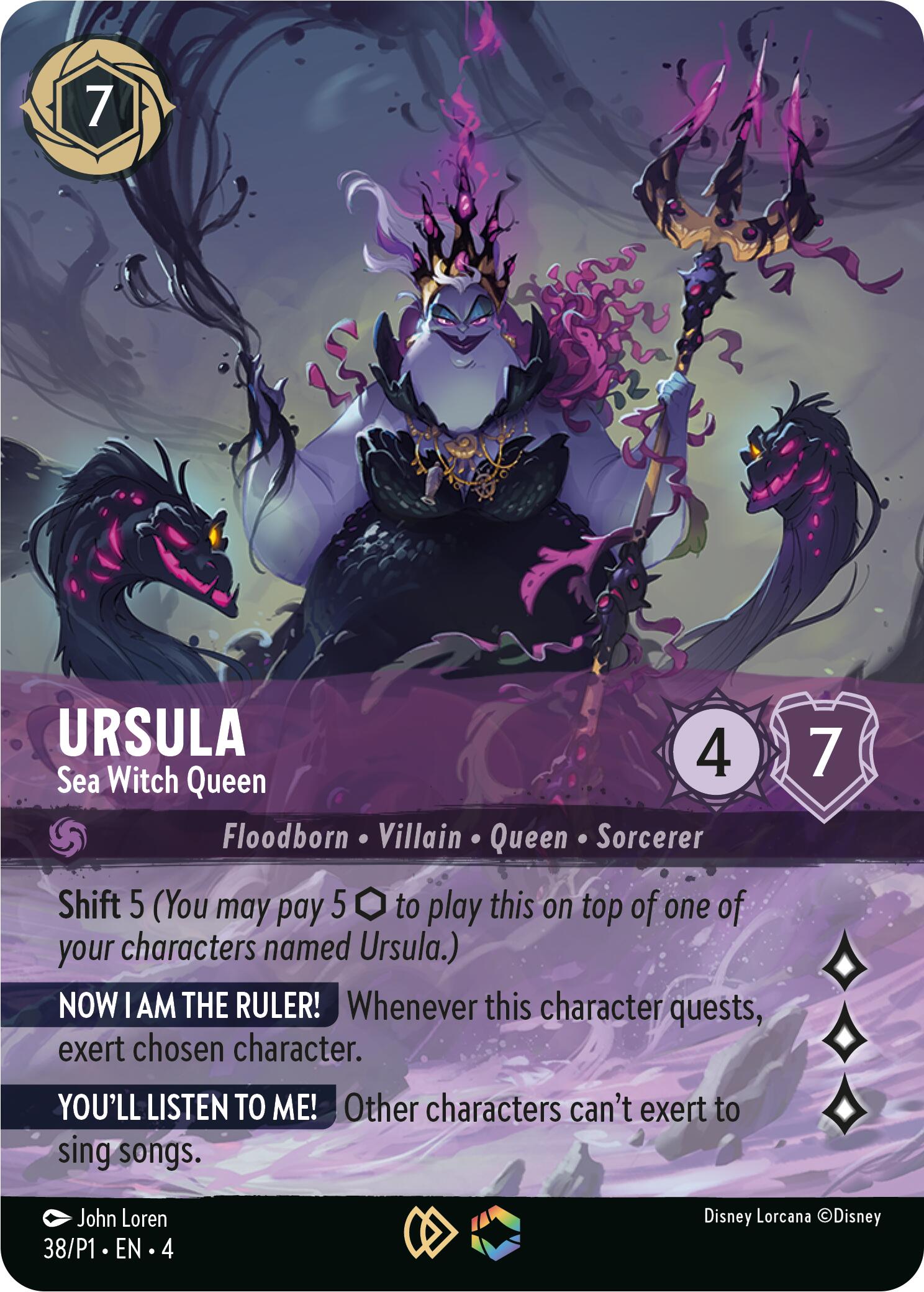 Ursula - Sea Witch Queen (Store Championship) (38) [Promo Cards] | Fandemonia Ltd