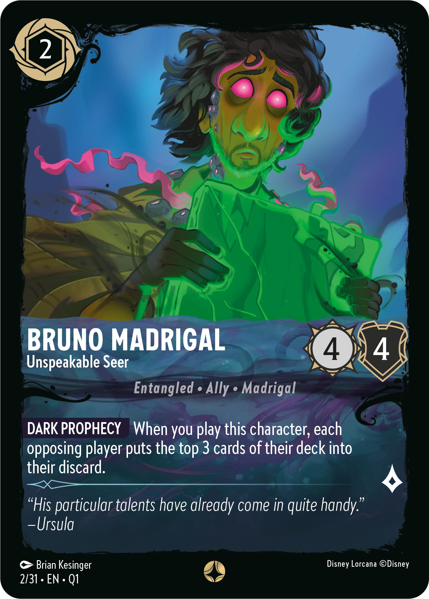 Bruno Madrigal - Unspeakable Seer (2/31) [Illumineer's Quest: Deep Trouble] | Fandemonia Ltd