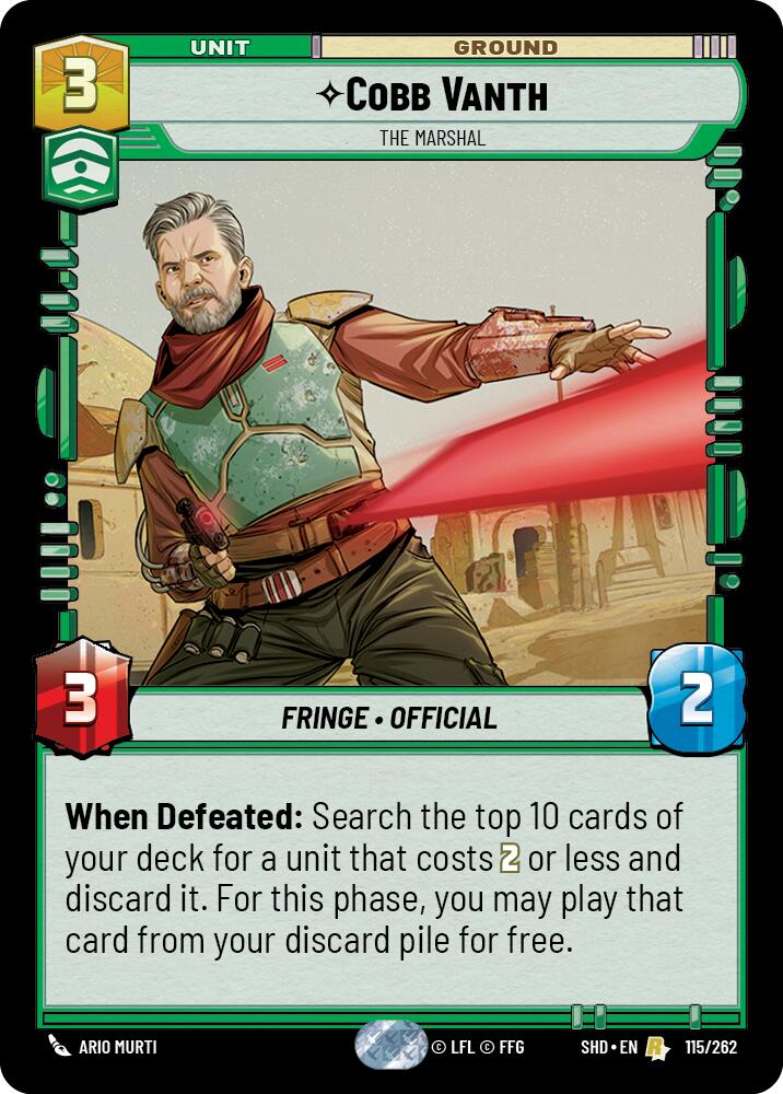 Cobb Vanth - The Marshal (115/262) (115/262) [Shadows of the Galaxy] | Fandemonia Ltd