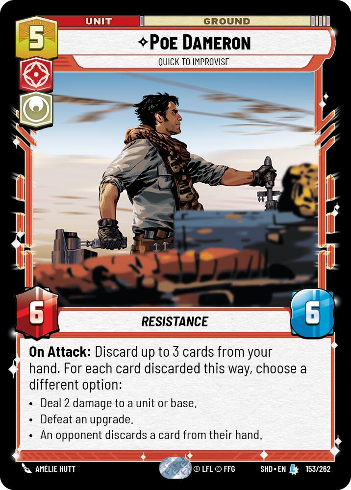 Poe Dameron - Quick to Improvise (153/262) (153/262) [Shadows of the Galaxy] | Fandemonia Ltd