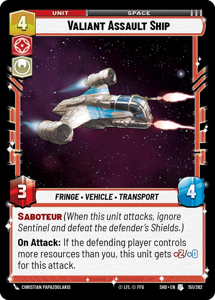 Valiant Assault Ship (151/262) (151/262) [Shadows of the Galaxy] | Fandemonia Ltd
