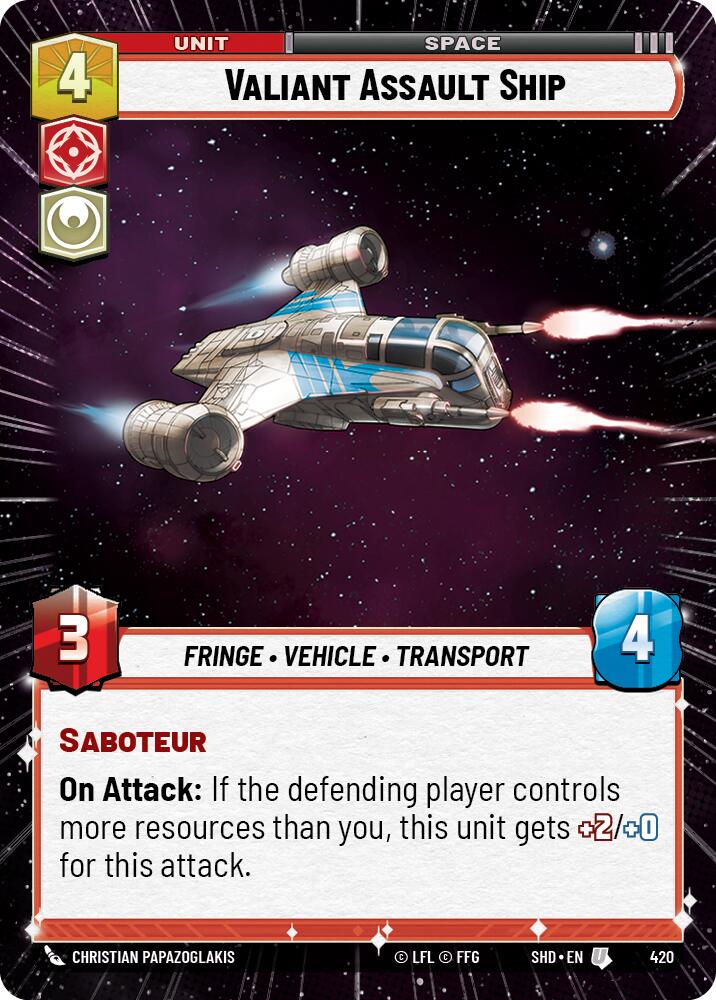 Valiant Assault Ship (420) (Hyperspace) (420) [Shadows of the Galaxy] | Fandemonia Ltd
