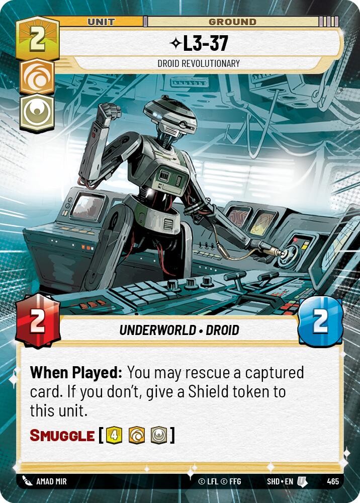 L3-37 - Droid Revolutionary (465) (Hyperspace) (465) [Shadows of the Galaxy] | Fandemonia Ltd