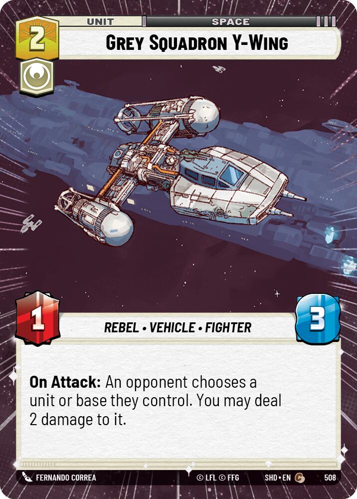 Grey Squadron Y-Wing (508) (Hyperspace) (508) [Shadows of the Galaxy] | Fandemonia Ltd