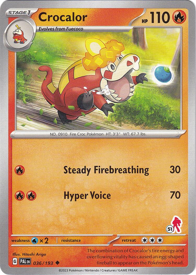 Crocalor (036/193) (Armarouge Stamp #51) [Battle Academy 2024] | Fandemonia Ltd