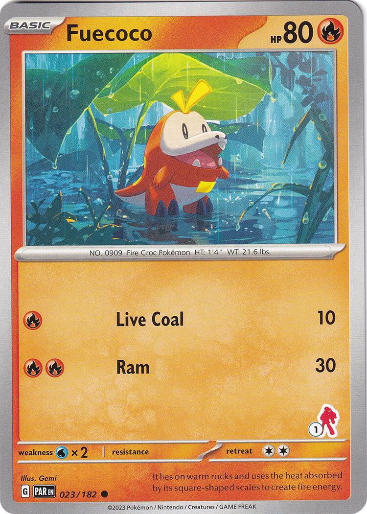 Fuecoco (023/182) (Armarouge Stamp #1) [Battle Academy 2024] | Fandemonia Ltd