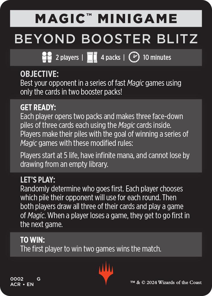 Beyond Booster Blitz (Magic Minigame) [Assassin's Creed Minigame] | Fandemonia Ltd