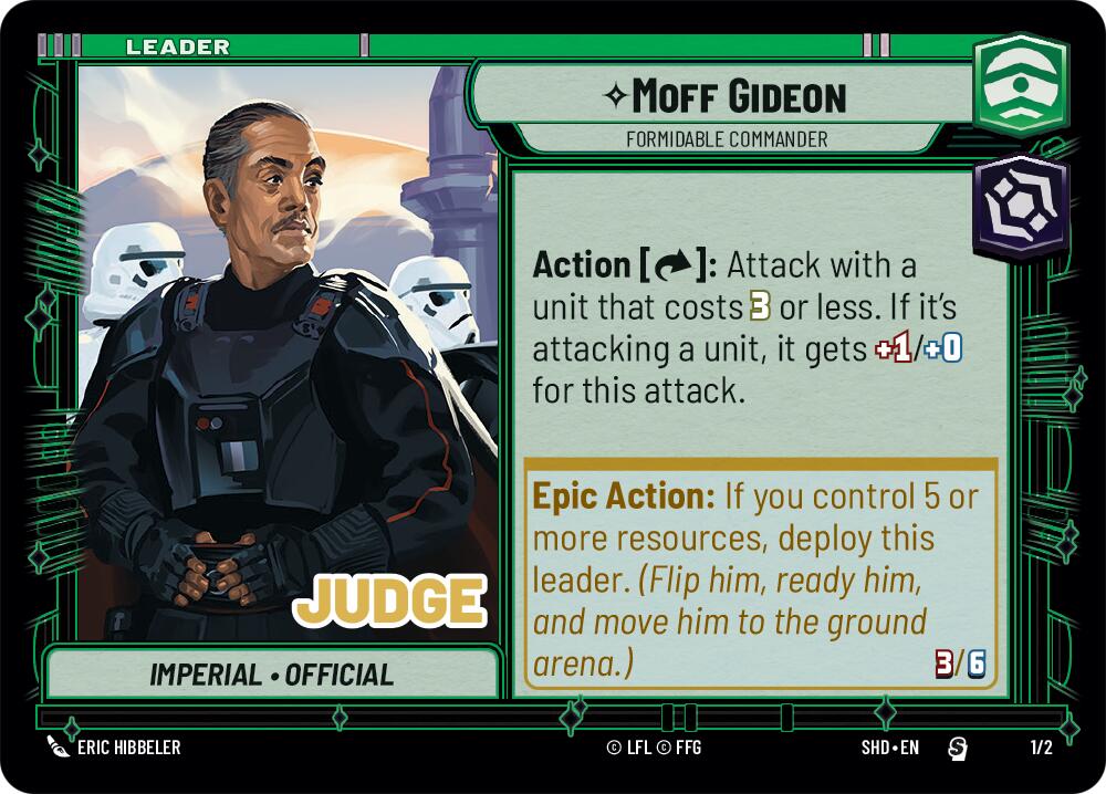 Moff Gideon - Formidable Commander (1/2) (Judge Promo) (1/2) [Shadows of the Galaxy Promos] | Fandemonia Ltd