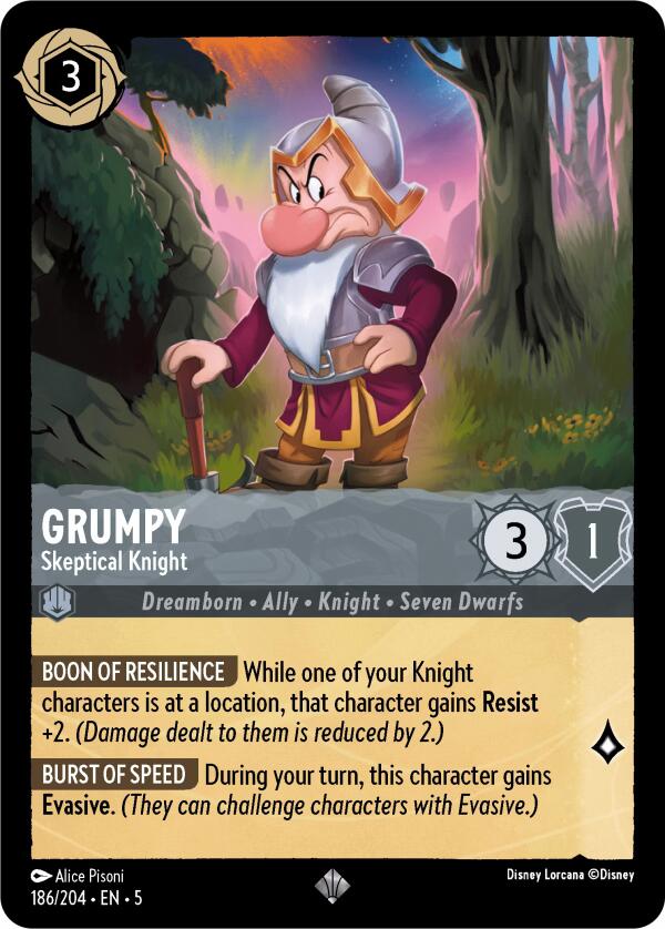 Grumpy - Skeptical Knight (186/204) [Shimmering Skies] | Fandemonia Ltd