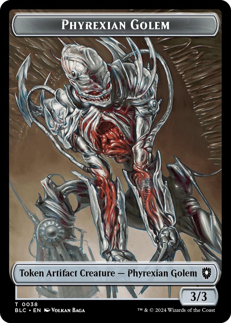 Phyrexian Golem // Faerie Double-Sided Token [Bloomburrow Commander Tokens] | Fandemonia Ltd