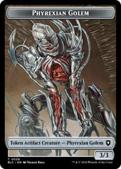 Phyrexian Golem // Faerie Double-Sided Token [Bloomburrow Commander Tokens] | Fandemonia Ltd