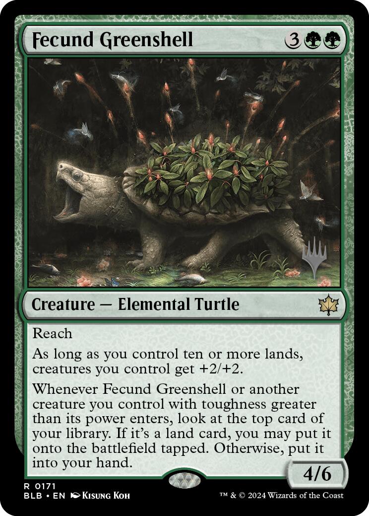 Fecund Greenshell (Promo Pack) [Bloomburrow Promos] | Fandemonia Ltd