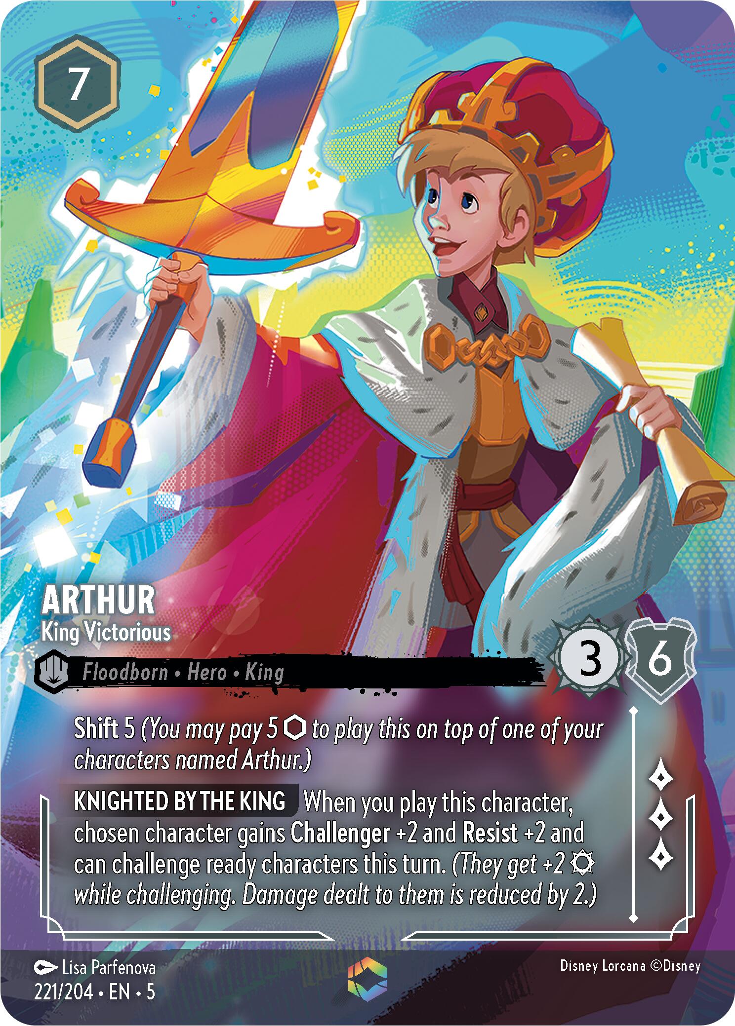 Arthur - King Victorious (Enchanted) (221/204) [Shimmering Skies] | Fandemonia Ltd