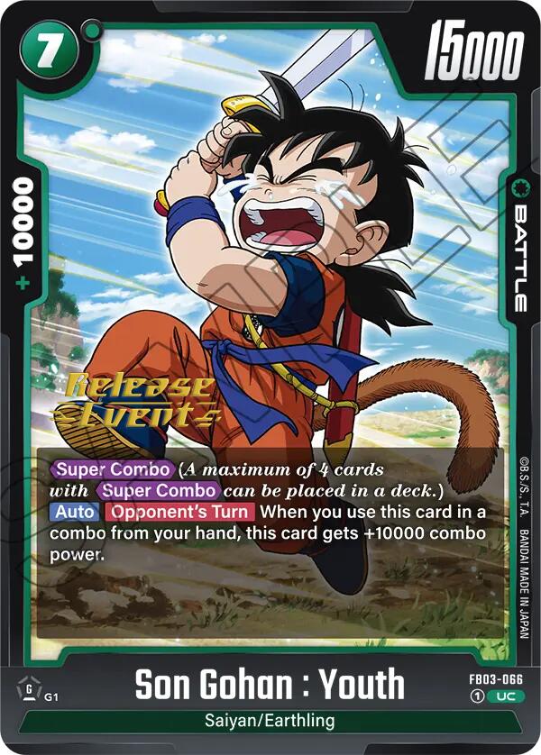 Son Gohan : Youth (FB03-066) [Raging Roar Release Event Cards] | Fandemonia Ltd