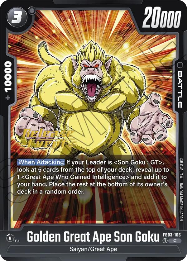 Golden Great Ape Son Goku [Raging Roar Release Event Cards] | Fandemonia Ltd