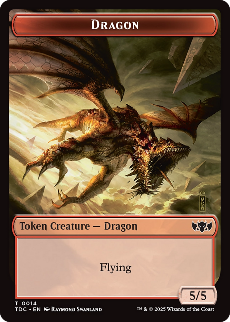 Copy // Dragon (0014) Double-Sided Token [Tarkir: Dragonstorm Commander Tokens] | Fandemonia Ltd