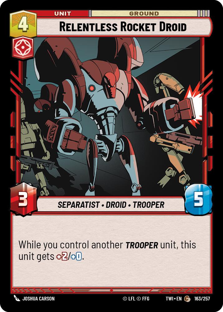 Relentless Rocket Droid (163/257) (163/257) [Twilight of the Republic] | Fandemonia Ltd