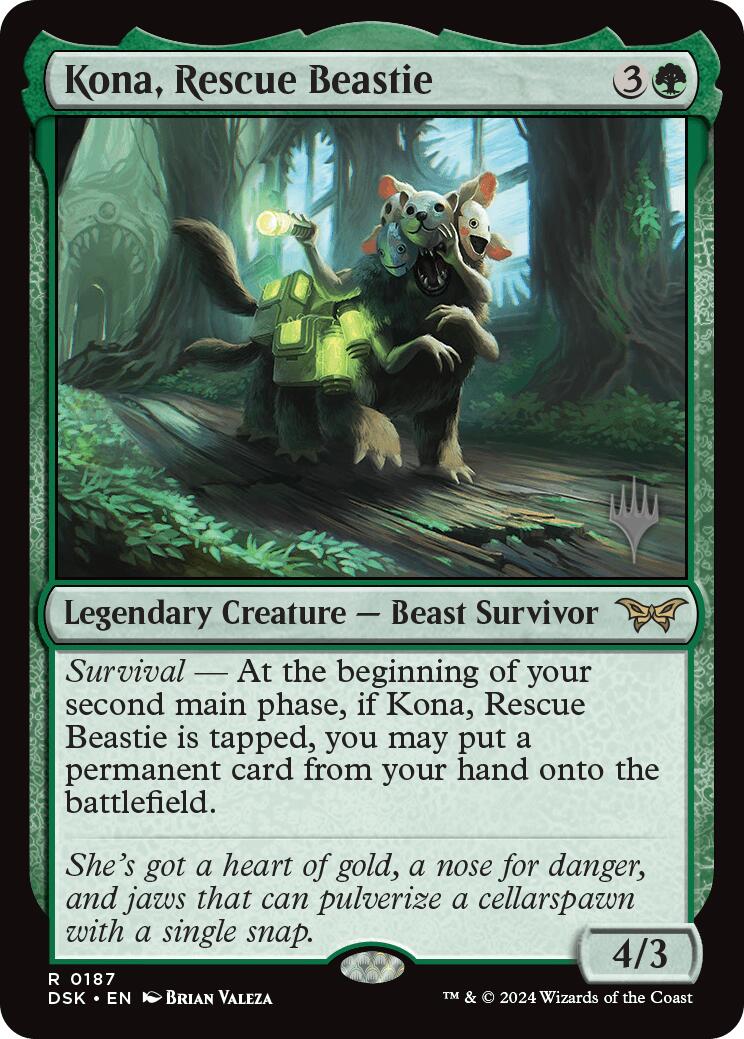 Kona, Rescue Beastie (0187) (Promo Pack) [Duskmourn: House of Horror Promos] | Fandemonia Ltd