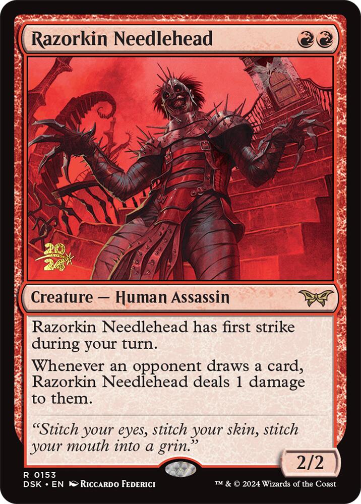 Razorkin Needlehead [Duskmourn: House of Horror Prerelease Promos] | Fandemonia Ltd