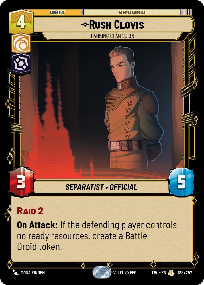 Rush Clovis - Banking Clan Scion (183/257) (183/257) [Twilight of the Republic] | Fandemonia Ltd