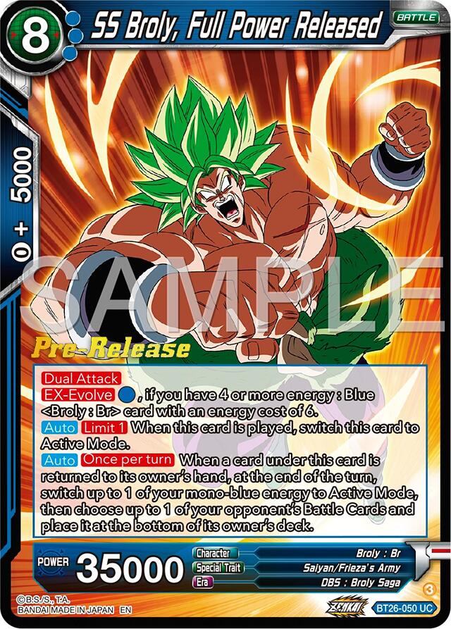 SS Broly, Full Power Released (BT26-050) [Ultimate Advent Prerelease Promos] | Fandemonia Ltd