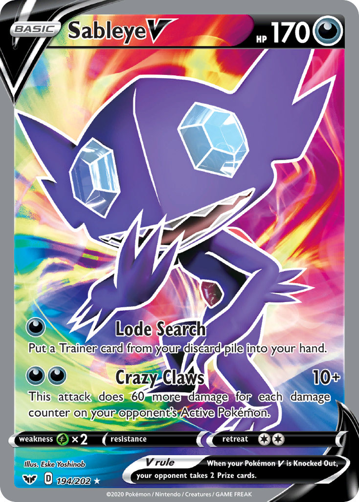 Sableye V (194/202) [Sword & Shield: Base Set] | Fandemonia Ltd