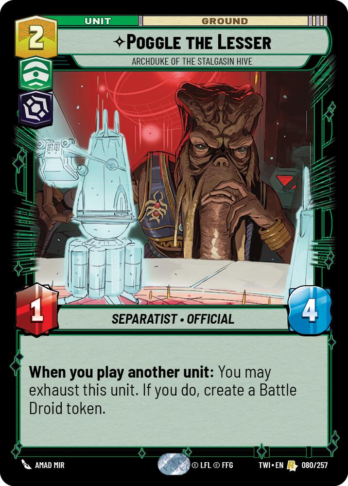 Poggle the Lesser - Archduke of the Stalgasin Hive (080/257) (080/257) [Twilight of the Republic] | Fandemonia Ltd